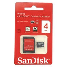 Cartão de memoria sandisk 4 gigas